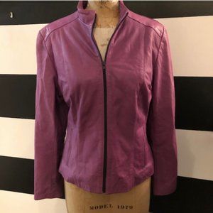 COPY - ITALIAN GENUINE  LEATHER Purple Jacket  size M/L